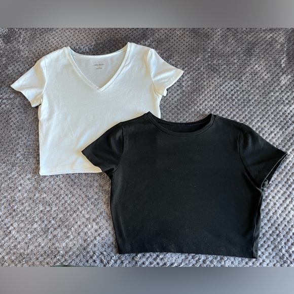 wild fable Tops - Wild Fable Crop Tees - Black and White